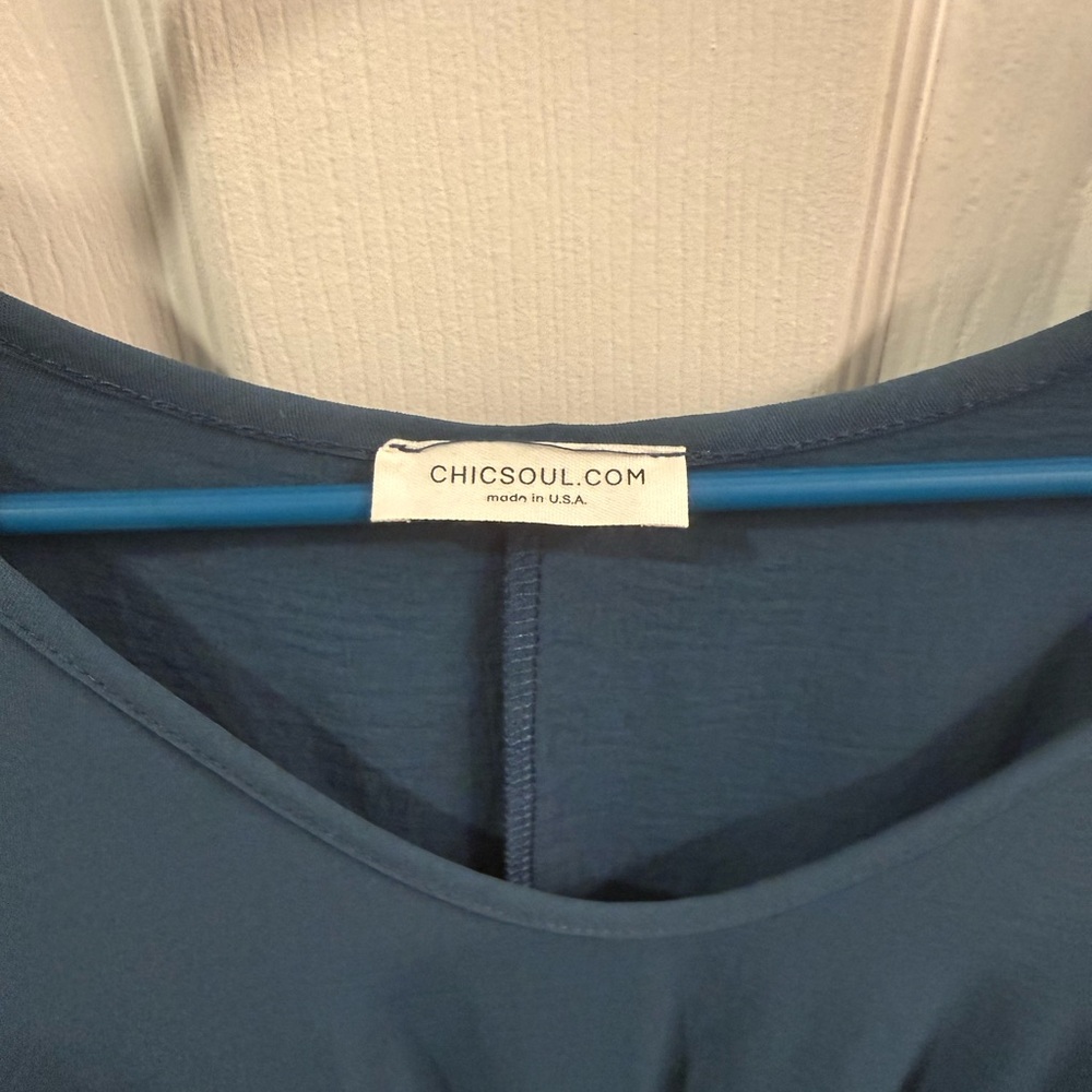 Chic Soul Knot Front Tunic in Teal Blue - Picture 3 of 3